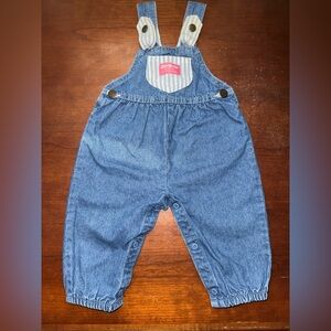Oshkosh B’Gosh Vintage Denim Overalls with Bow Size 12m